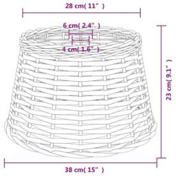 Berkfield Home Ceiling Lamp Shade White √ò38x23 cm Wicker - Size: 38x23 cm - thumbnail 6