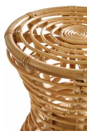 Orsina Rustic Design Grey Natural Rattan Stool, Unique Hourglass Shape Outdoor Stool, Versatile Lightweight Stool - thumbnail 2