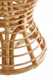 Orsina Rustic Design Grey Natural Rattan Stool, Unique Hourglass Shape Outdoor Stool, Versatile Lightweight Stool - thumbnail 3