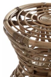 Orsina Rustic Design Grey Natural Rattan Stool, Unique Hourglass Shape Outdoor Stool, Versatile Lightweight Stool - thumbnail 6