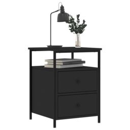 Berkfield Home Bedside Cabinets 2 pcs Black 44x45x60 cm Engineered Wood - Size: 44 x 45 x 60 cm - thumbnail 3