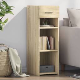 Berkfield Home Sideboard Sonoma Oak 30x42.5x93 cm Engineered Wood in Light Tan - thumbnail 2