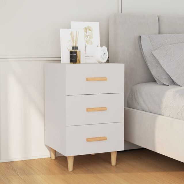 Berkfield Home Bedside Cabinet White 40x40x66 cm Engineered Wood - Size: 40 x 40 x 66 cm - image 1