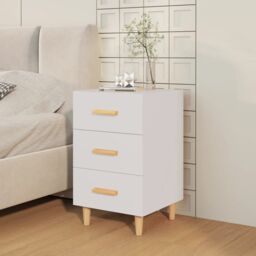 Berkfield Home Bedside Cabinet White 40x40x66 cm Engineered Wood - Size: 40 x 40 x 66 cm - thumbnail 3