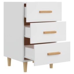Berkfield Home Bedside Cabinet White 40x40x66 cm Engineered Wood - Size: 40 x 40 x 66 cm - thumbnail 6