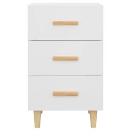 Berkfield Home Bedside Cabinet White 40x40x66 cm Engineered Wood - Size: 40 x 40 x 66 cm - thumbnail 4