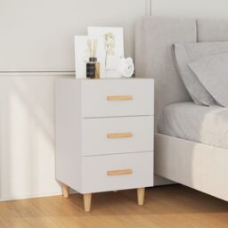 Berkfield Home Bedside Cabinet White 40x40x66 cm Engineered Wood - Size: 40 x 40 x 66 cm - thumbnail 1