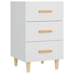 Berkfield Home Bedside Cabinet White 40x40x66 cm Engineered Wood - Size: 40 x 40 x 66 cm - thumbnail 2