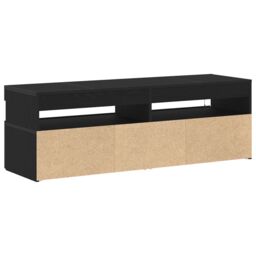 Berkfield Home TV Cabinet with LED Black Oak 120x35x40 cm Engineered Wood - Size: 120 x 35 x 40 cm - thumbnail 5