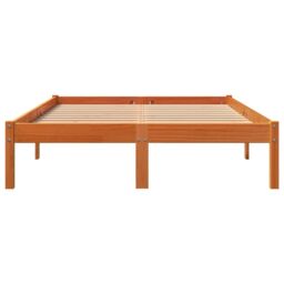 Berkfield Home Bed Frame without Mattress Wax Brown 120x200 cm Solid Wood Pine - Size: Small Double - thumbnail 4