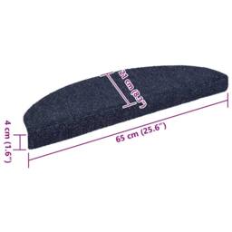 Berkfield Home 15 pcs Self-adhesive Stair Mats Needle Punch 65x21x4 cm Blue - Size: Medium - thumbnail 8