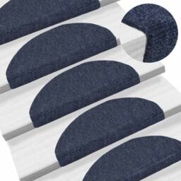 Berkfield Home 15 pcs Self-adhesive Stair Mats Needle Punch 65x21x4 cm Blue - Size: Medium - thumbnail 5