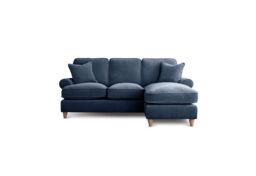 The Great Sofa Company Ezra Right Hand Velvet Chaise Sofa - Scroll Arm in Navy - Size: Medium - thumbnail 2