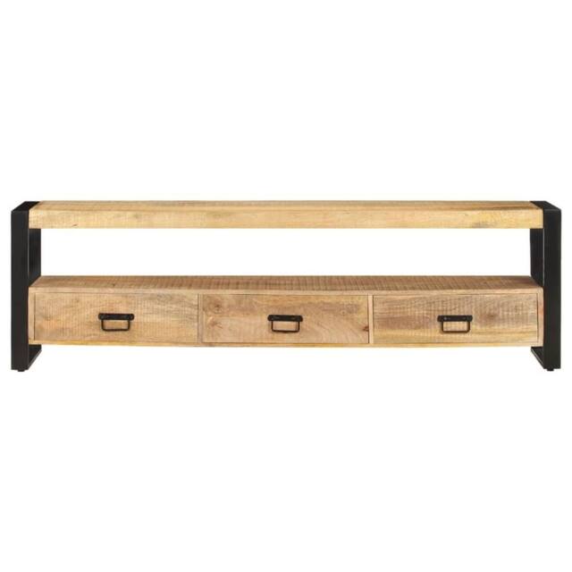 Berkfield Home TV Cabinet 150x30x45 cm Solid Mango Wood in Brown - Size: 150 x 30 x 45 cm - image 1