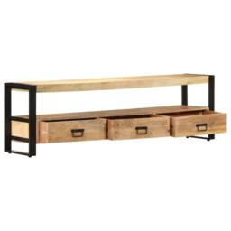 Berkfield Home TV Cabinet 150x30x45 cm Solid Mango Wood in Brown - Size: 150 x 30 x 45 cm - thumbnail 3