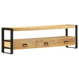 Berkfield Home TV Cabinet 150x30x45 cm Solid Mango Wood in Brown - Size: 150 x 30 x 45 cm - thumbnail 2