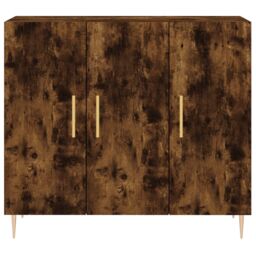 Berkfield Home Sideboard Smoked Oak 90x34x80 cm Engineered Wood in Brown - Size: 90 x 34 x 80 cm - thumbnail 6