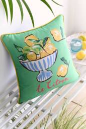 Fusion 'Lemon Fruit Bowl' Outdoor Water Resistant Filled Cushion - Size: 43 cm x 43 cm - thumbnail 1