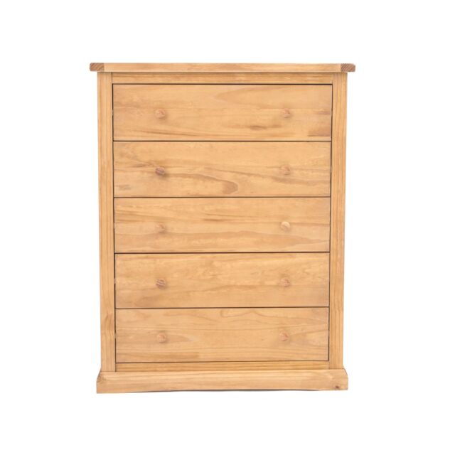 Cabinet Bits Lucca 5 Drawer Chest of Drawers Wood Knob in Light Brown - image 1