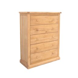 Cabinet Bits Lucca 5 Drawer Chest of Drawers Wood Knob in Light Brown - thumbnail 2
