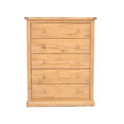 Cabinet Bits Lucca 5 Drawer Chest of Drawers Wood Knob in Light Brown