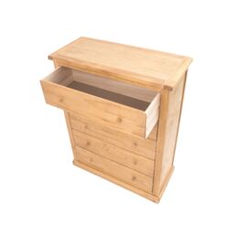 Cabinet Bits Lucca 5 Drawer Chest of Drawers Wood Knob in Light Brown - thumbnail 4