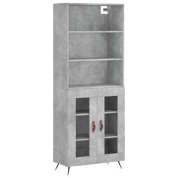 Berkfield Home Highboard Concrete Grey 69.5x34x180 cm Engineered Wood - thumbnail 2