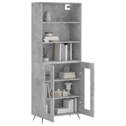 Berkfield Home Highboard Concrete Grey 69.5x34x180 cm Engineered Wood - thumbnail 3