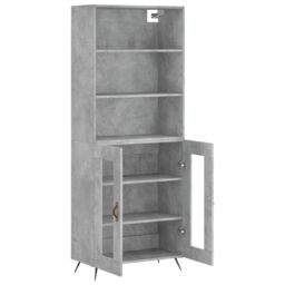 Berkfield Home Highboard Concrete Grey 69.5x34x180 cm Engineered Wood - thumbnail 4