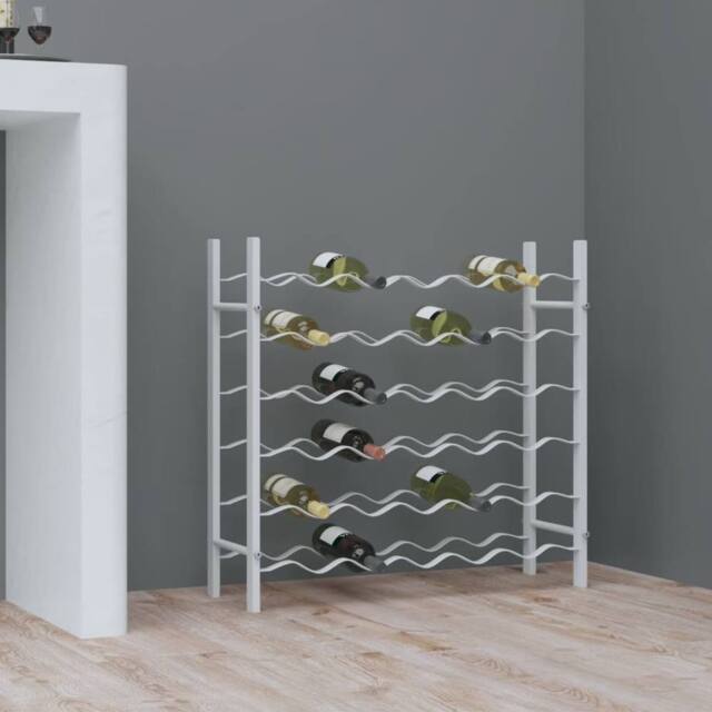 Berkfield Home Wine Rack for 36 Bottles White Metal - image 1