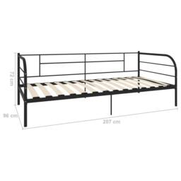 Berkfield Home Practical Daybed Frame Black Metal 90x200 cm - thumbnail 8