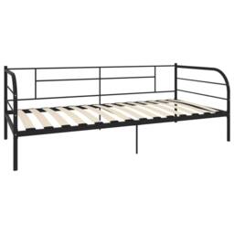 Berkfield Home Practical Daybed Frame Black Metal 90x200 cm - thumbnail 1