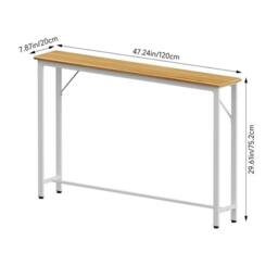 PAWNORA Console Table 1 Tier-White Frame-120cm Long in Natural - thumbnail 2