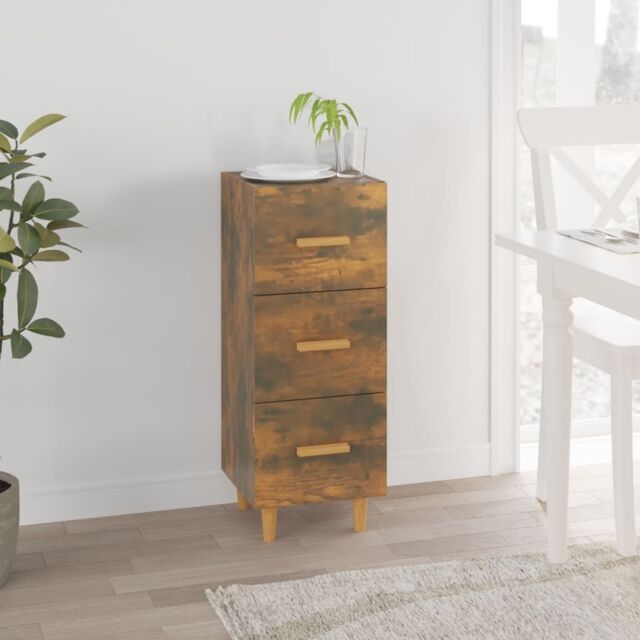 Berkfield Home Sideboard Smoked Oak 34.5x34x90 cm Engineered Wood in Brown - image 1