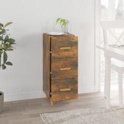 Berkfield Home Sideboard Smoked Oak 34.5x34x90 cm Engineered Wood in Brown - thumbnail 3