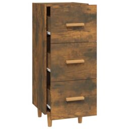 Berkfield Home Sideboard Smoked Oak 34.5x34x90 cm Engineered Wood in Brown - thumbnail 6