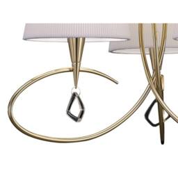 Netlighting Mara Pendant 3 Light E14 French Gold With Ivory White Shades - thumbnail 6