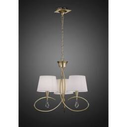 Netlighting Mara Pendant 3 Light E14 French Gold With Ivory White Shades - thumbnail 2
