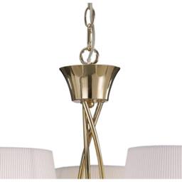 Netlighting Mara Pendant 3 Light E14 French Gold With Ivory White Shades - thumbnail 3