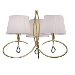 Netlighting Mara Pendant 3 Light E14 French Gold With Ivory White Shades - thumbnail 5