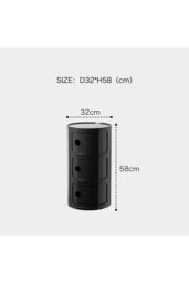 Living and Home 3-Tiered Plastic Storage Drawer Unit in Black - thumbnail 6