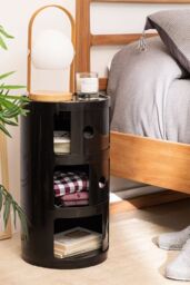 Living and Home 3-Tiered Plastic Storage Drawer Unit in Black - thumbnail 3