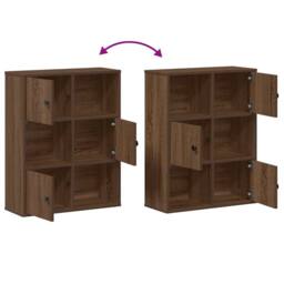 Berkfield Home Bookcase Brown Oak 60x24x76.5 cm Engineered Wood - thumbnail 8