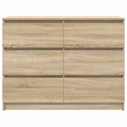 Berkfield Home Sideboard Sonoma Oak 100x35x76 cm Engineered Wood in Brown - Size: 100 x 35 x 76 cm - thumbnail 6