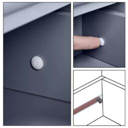 EONLION Grey Wooden Bedside Table, Drawer & Shelf Nightstand for Bedroom - thumbnail 5