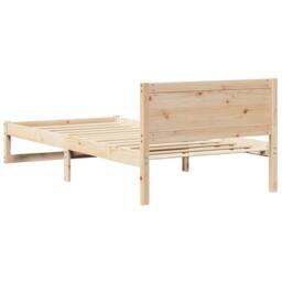 Berkfield Home Bed Frame Natural Solid Pine Wood 90 x 190 cm Convertible in Beige - thumbnail 7