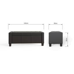 FORGEVIO Black Storage Ottoman Bench Window Seat Bedroom Living Blanket Box - thumbnail 2