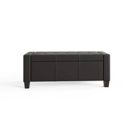 FORGEVIO Black Storage Ottoman Bench Window Seat Bedroom Living Blanket Box - thumbnail 5
