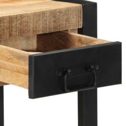 Berkfield Home Side Table 35x35x50 cm Solid Rough Wood Mango in Brown - Size: 35 x 35 x 50 cm - thumbnail 7