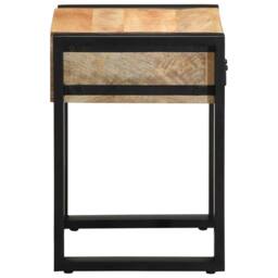 Berkfield Home Side Table 35x35x50 cm Solid Rough Wood Mango in Brown - Size: 35 x 35 x 50 cm - thumbnail 4